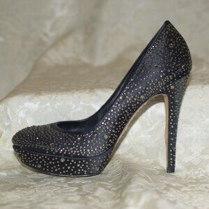 BCBG closed toe heels size 8 Black Rhinestone Bcbgmaxazria Heels